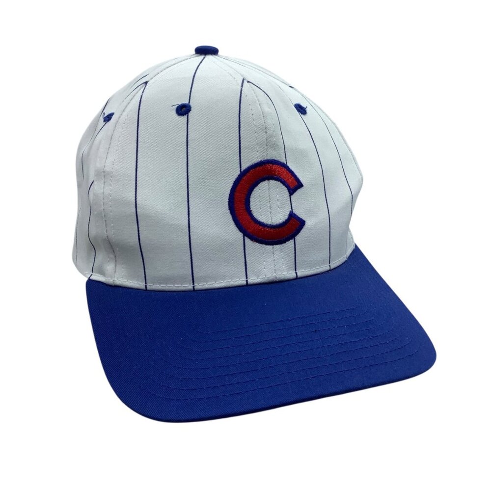 Chicago Cubs Baseball Cap Pinstripe Design One Size Twins Enterprise Cotton Blen